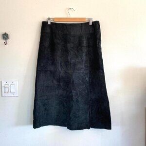 OUTFIT JPR LEATHER WOMENS LEATHER SUEDE MIDI SKIRT VINTAGE SIZE 12